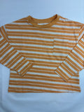 Sweat-shirt rayé blanc et orange Migros – garçon, 110-116