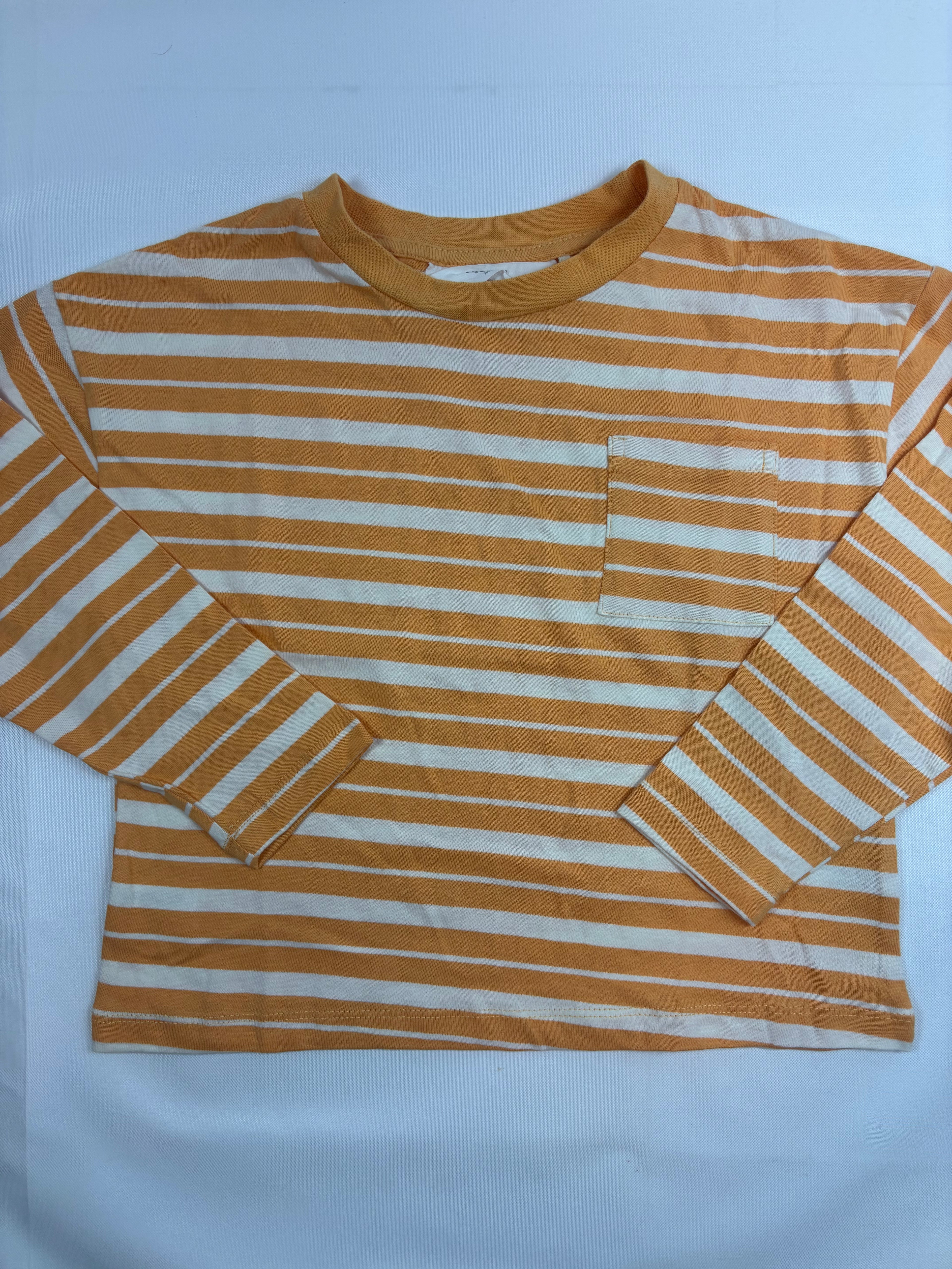 Sweat-shirt rayé blanc et orange Migros – garçon, 110-116