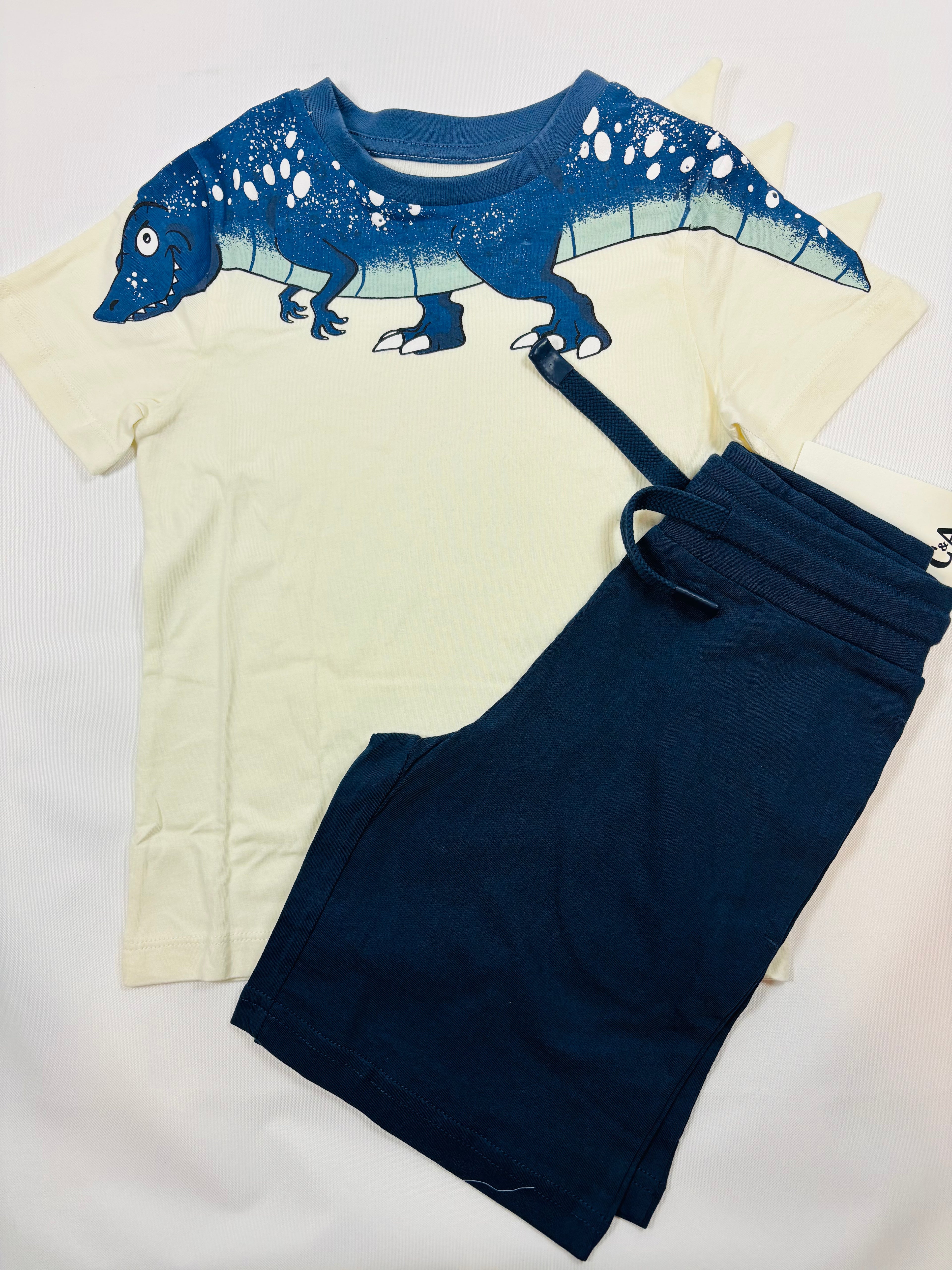Ensemble t-shirt + short dinosaure C&A — Garçon taille 110