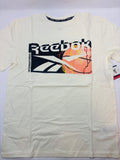 T-shirt blanc motif ballon de basketball garçon Reebok – Taille 176 (neuf)