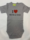 Body manches courtes gris "Mom and Dad" Impidimpi – Taille 74-80