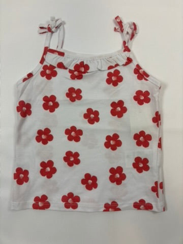 Débardeur blanc motif fleurs fille – taille 80
