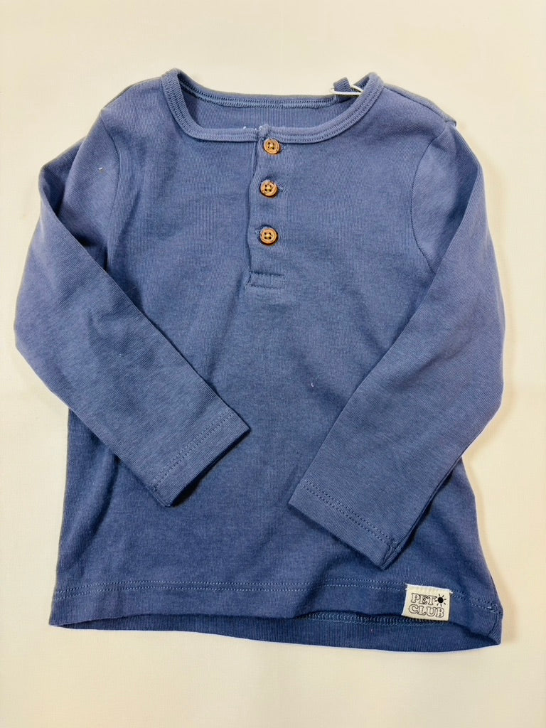 T-shirt manches longues bleu foncé garçon 80 - Sinsay