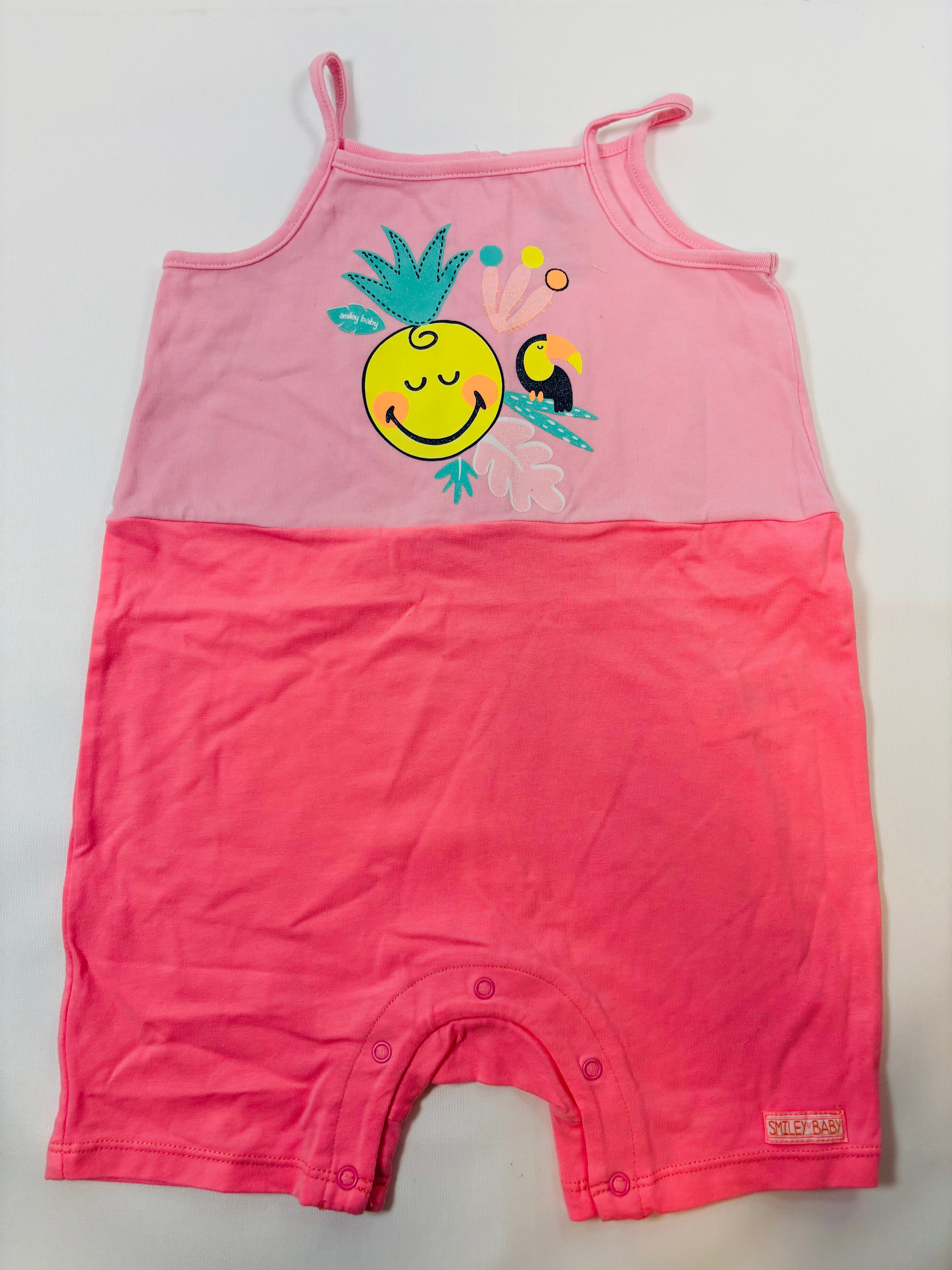 Combinaison rose motif smile fille – taille 92