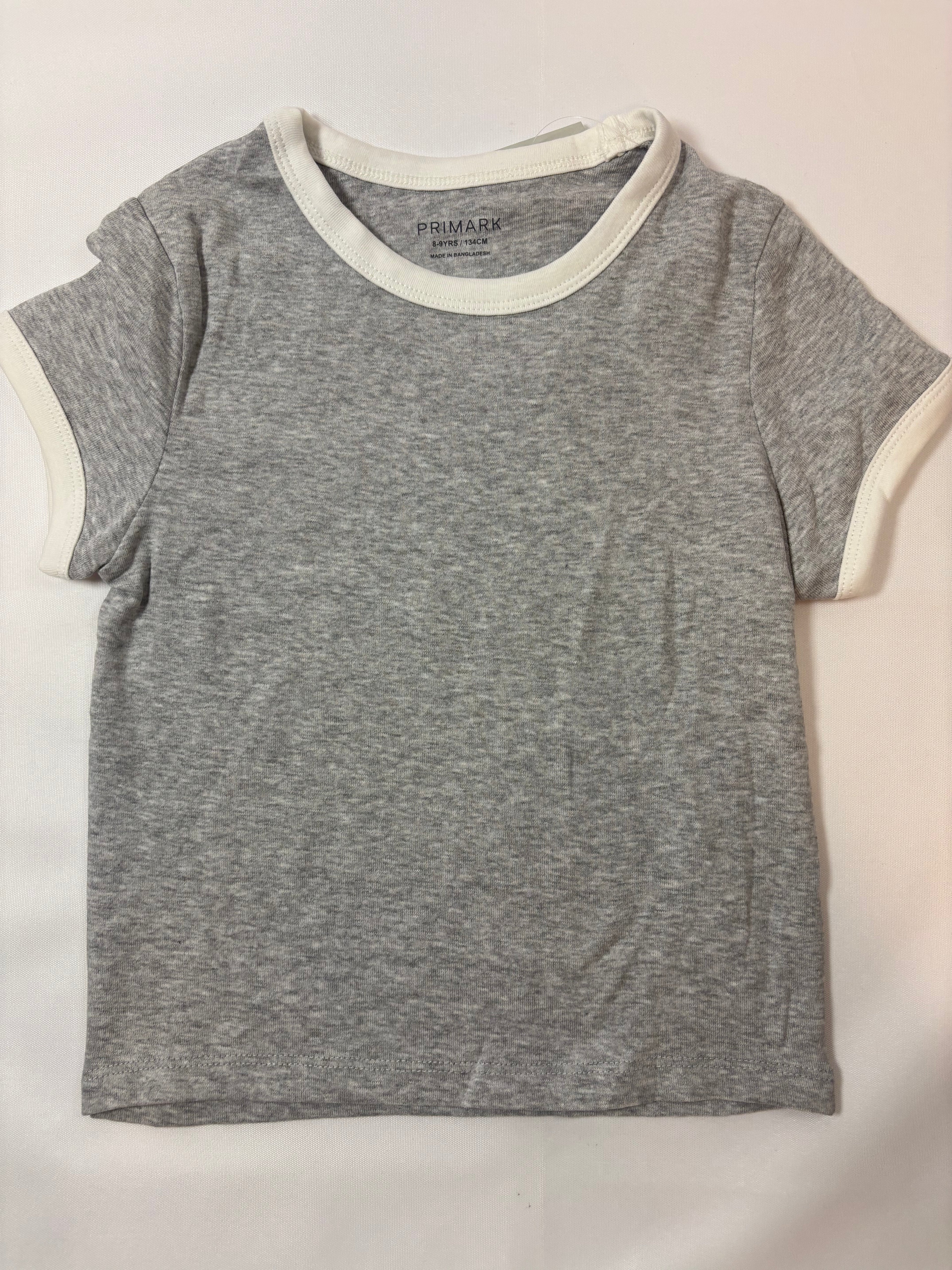 T-shirt gris clair uni fille – Primark – Taille 134