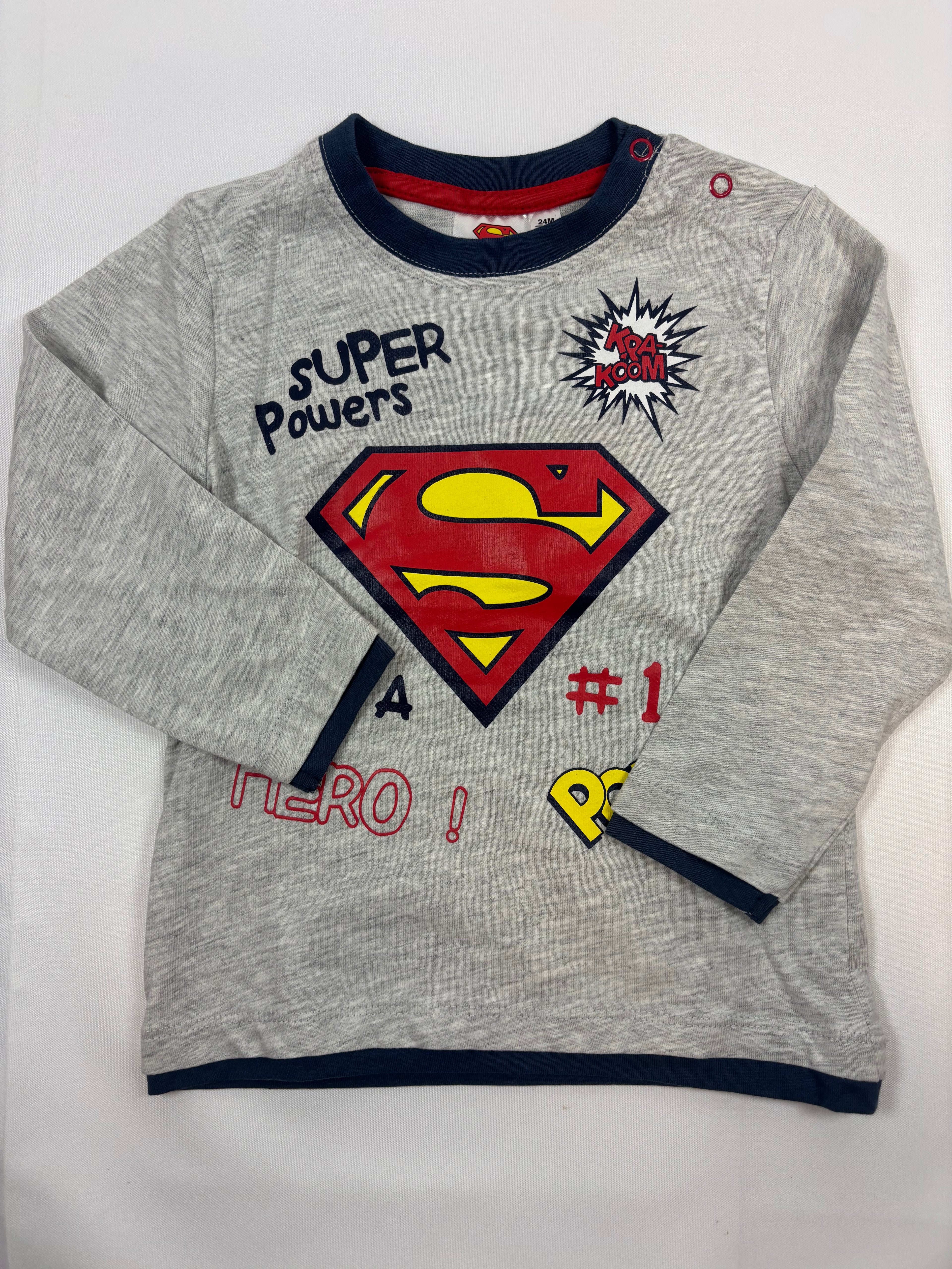 Sweat-shirt gris logo Superman Lupi Lu – Taille 92 garçon