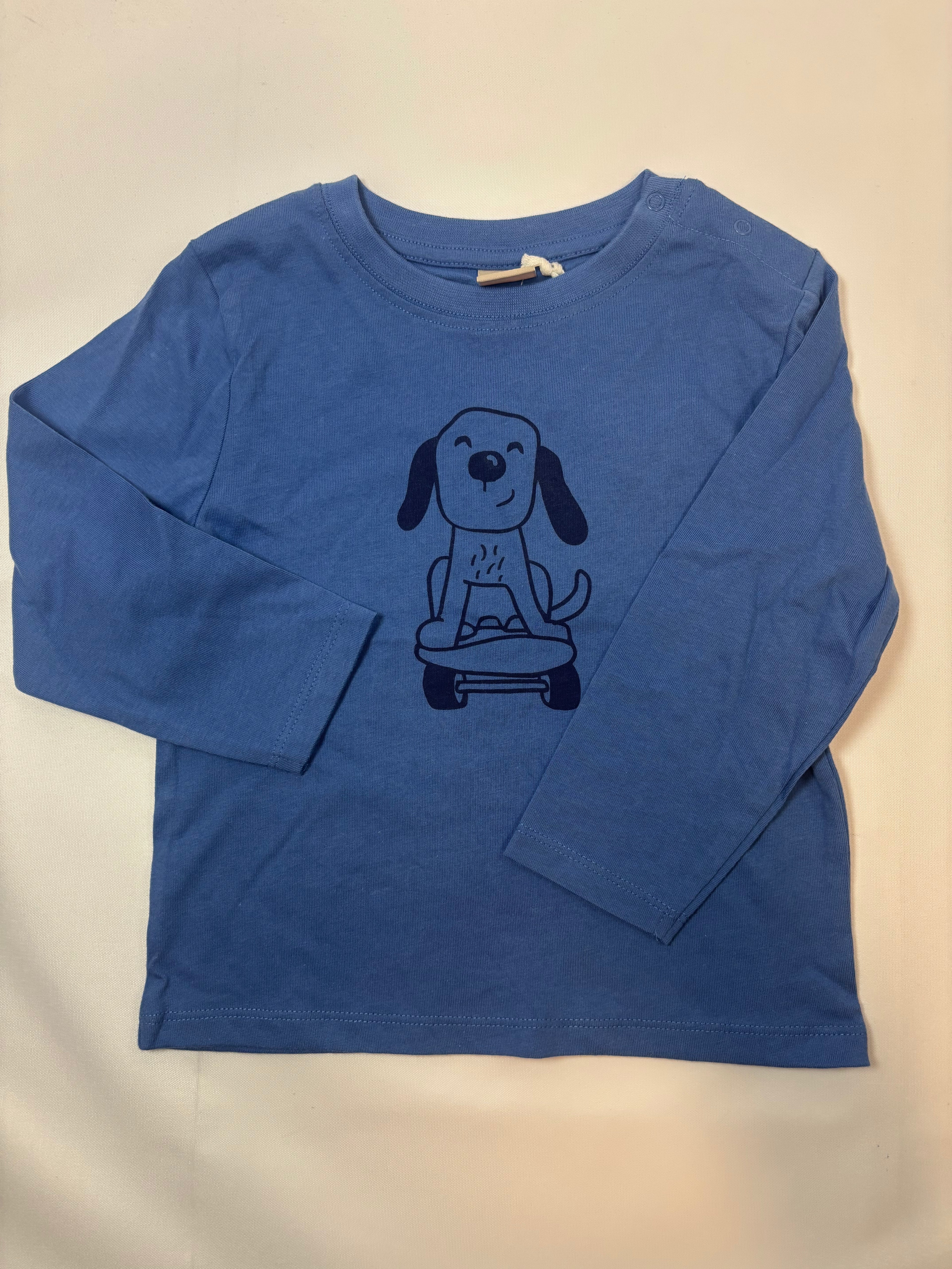 Sweat-shirt bleu motif chien Smile – Taille 86/92