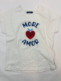 T-shirt manches courtes blanc motif cœur – Okaidi – Fille taille 110