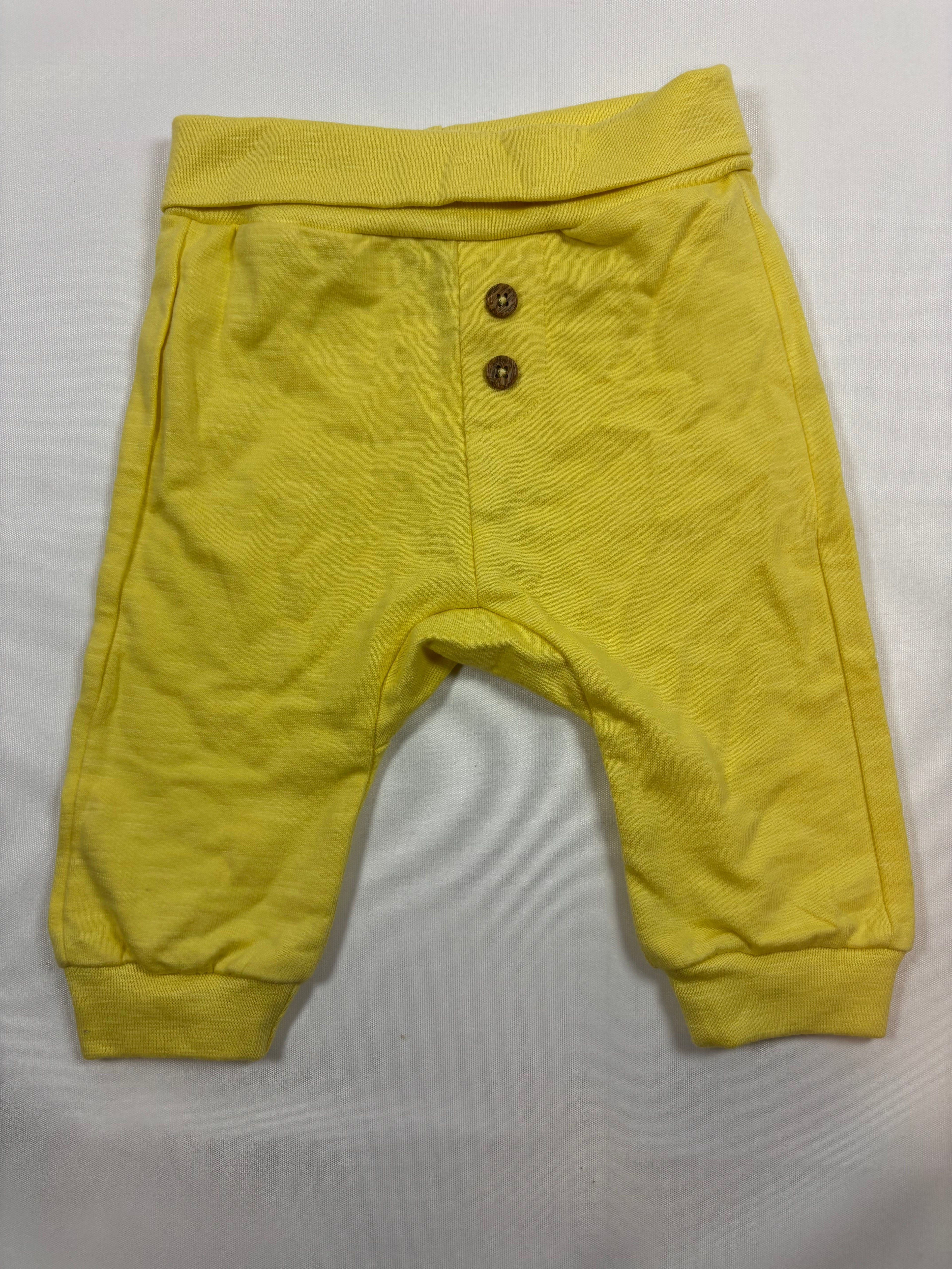 Pantalon de jogging Smile garçon jaune uni – Taille 62