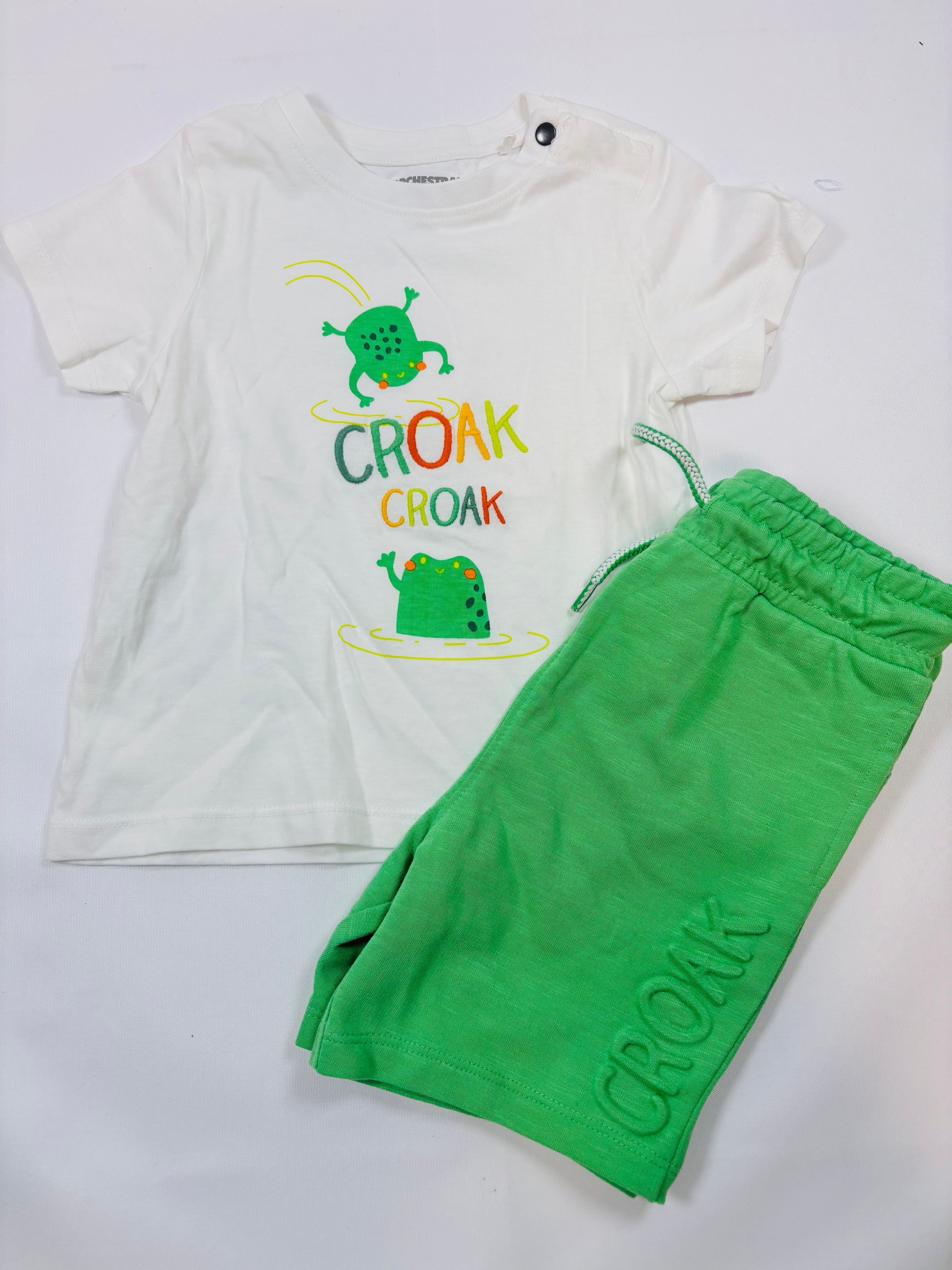Ensemble t-shirt short vert et blanc - Orchestra - 86