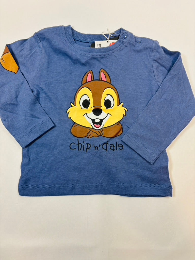 T-shirt manches longues bleu motif Tic et Tac garçon 68 - Sinsay