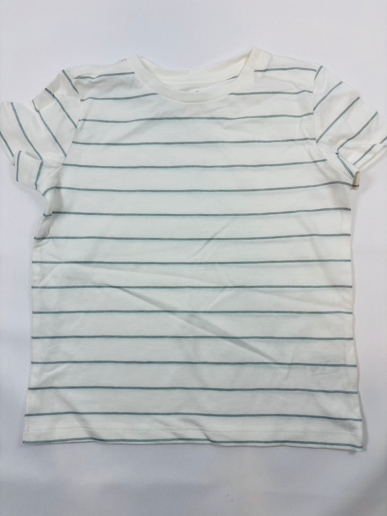 T-shirt rayé blanc et vert C&A – Garçon