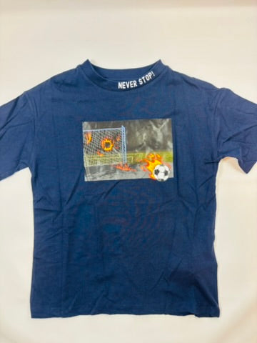 T-shirt bleu motif foot garçon – taille 128