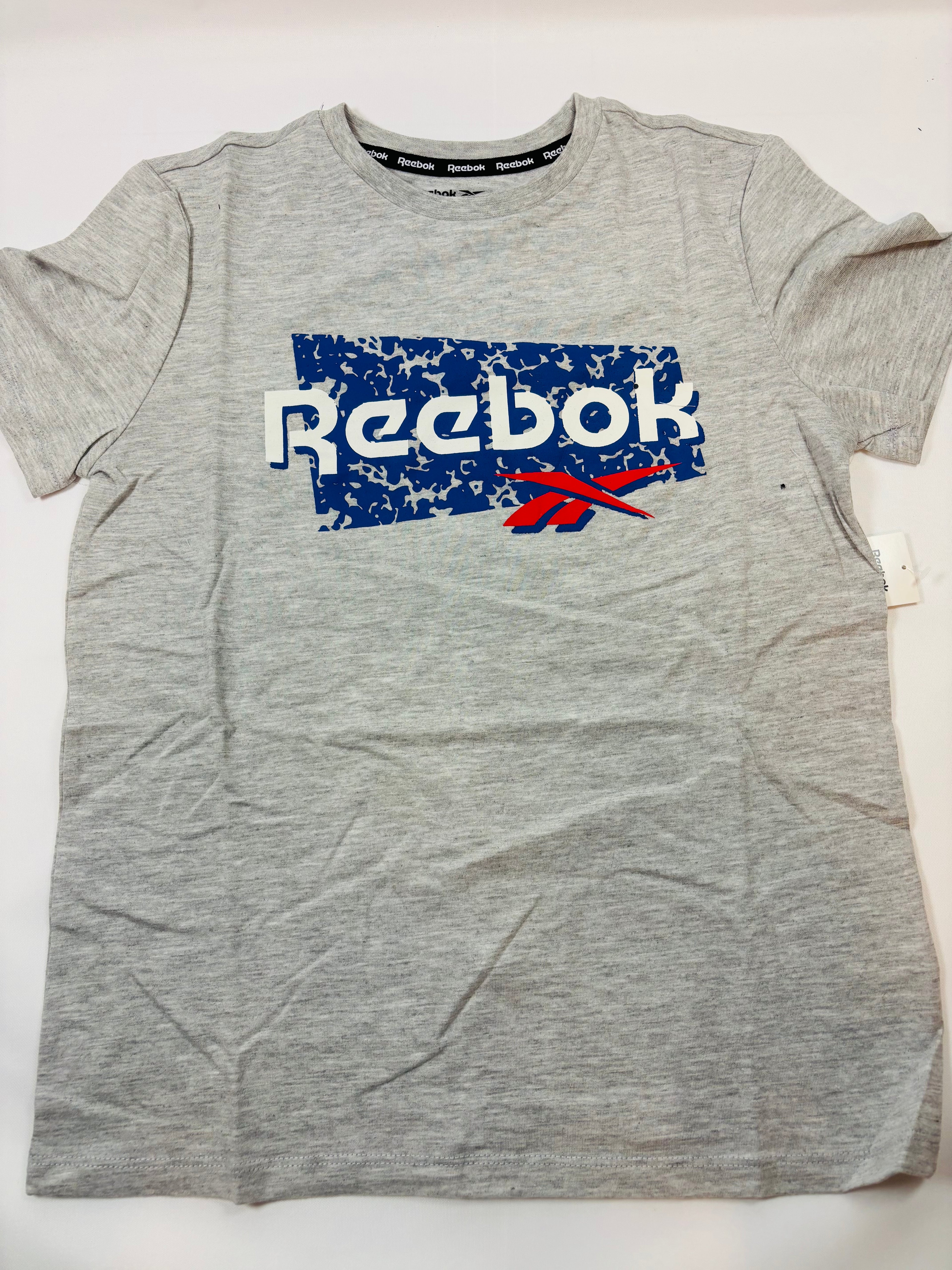 T-shirt gris logo bleu Reebok – Garçon 152 (11-12 ans)