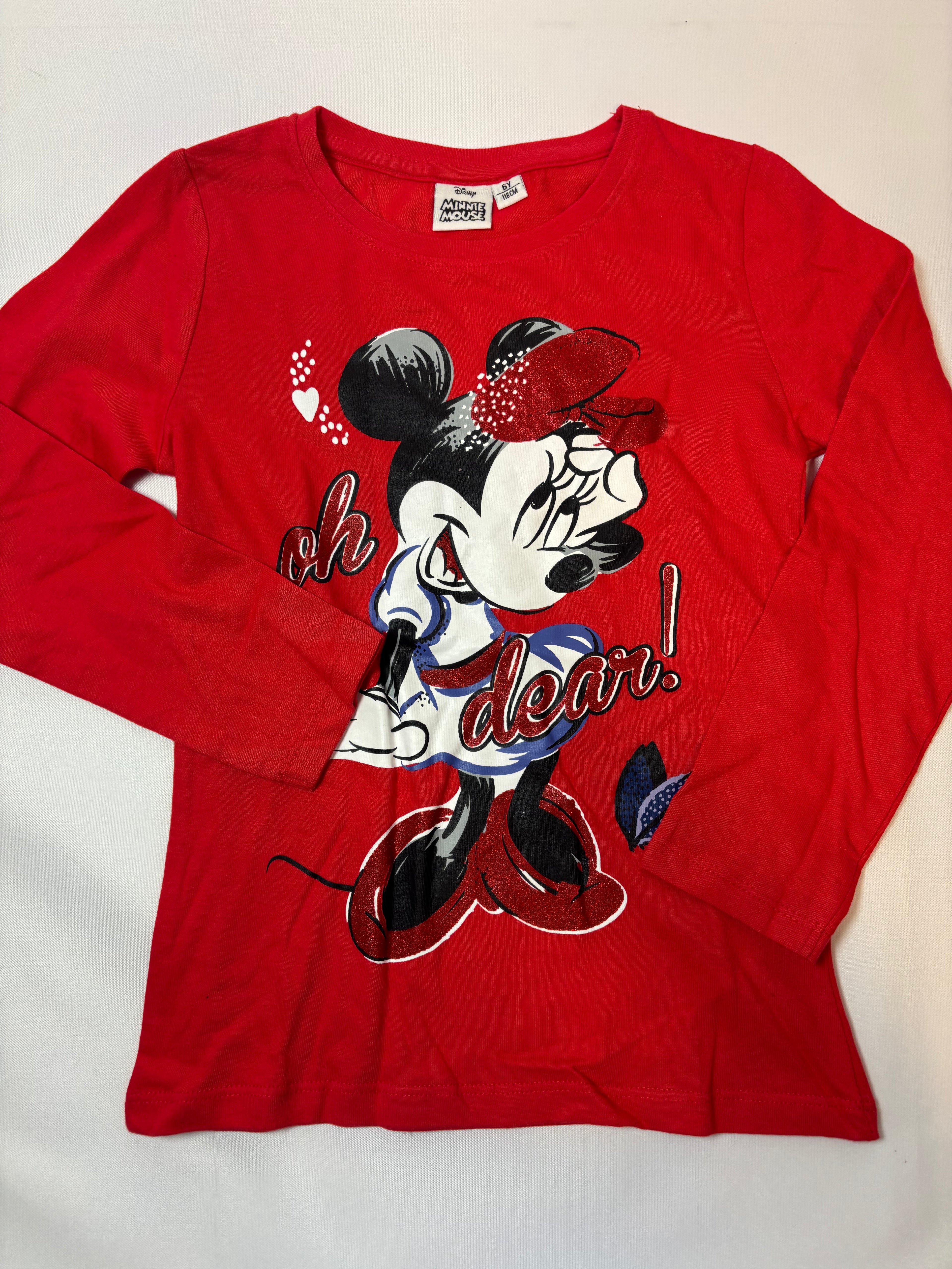T-shirt manches longues rouge motif Minnie