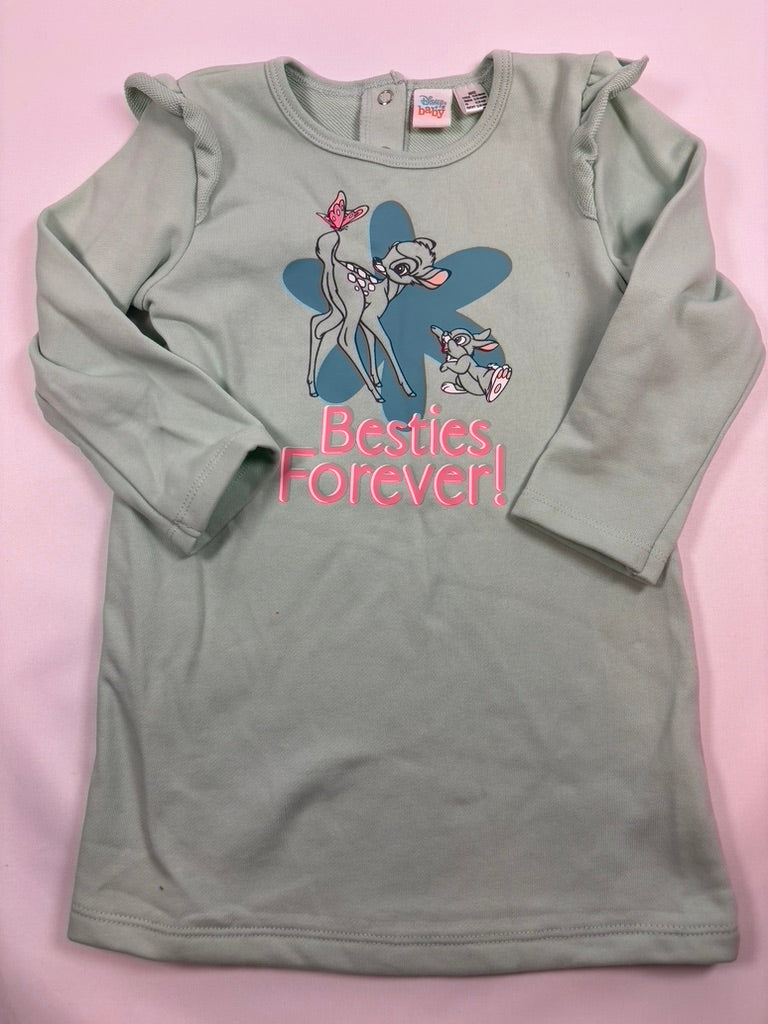Robe turquoise motif Bambi Baby Disney – Taille 86/92