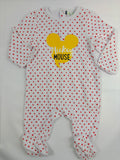 Pyjama 1 pièce blanc à petits pois rouges Orchestra – fille, 74