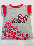 T-shirt gris et rouge motif Minnie fille – taille 110
