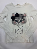 Sweat-shirt blanc motif chat – H&M – Fille 134-140