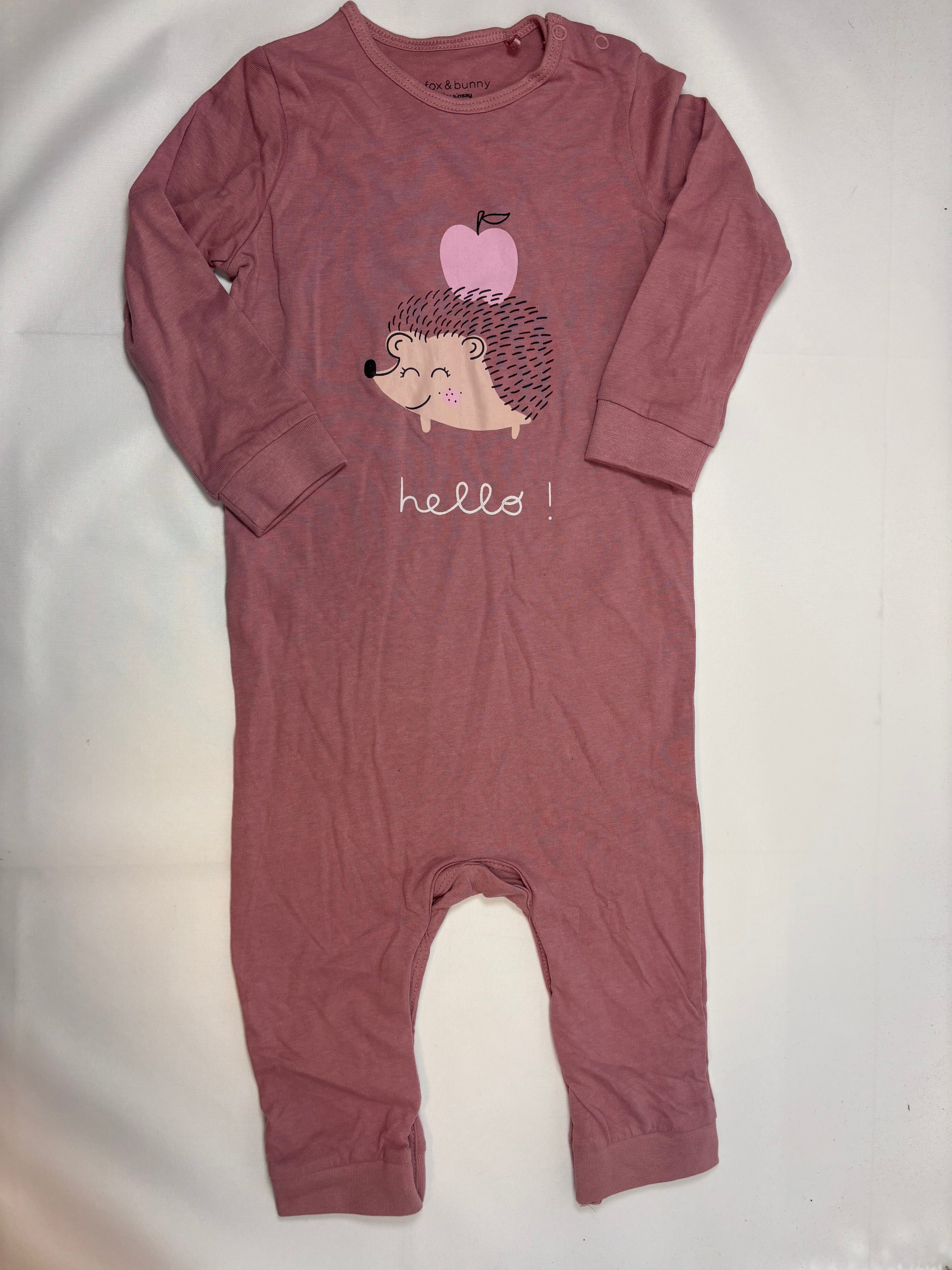 Pyjama 1 pièce rose motif hérisson Fox and Bunny – Taille 92 fille