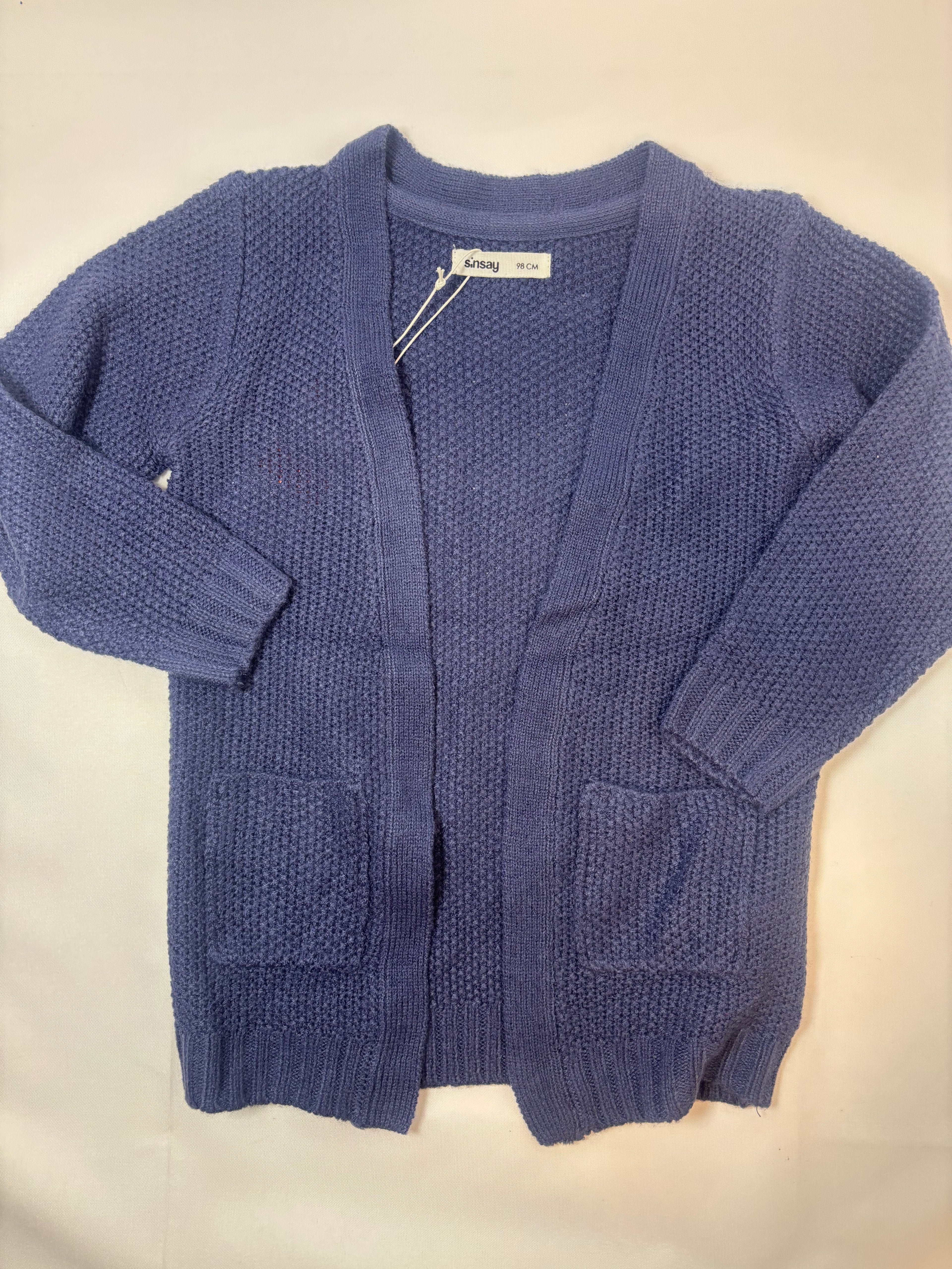 Jaquette bleue unie Sinsay – Taille 98 fille