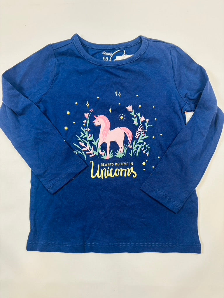 T-shirt manches longues motif licorne – Sinsay – Fille taille 98