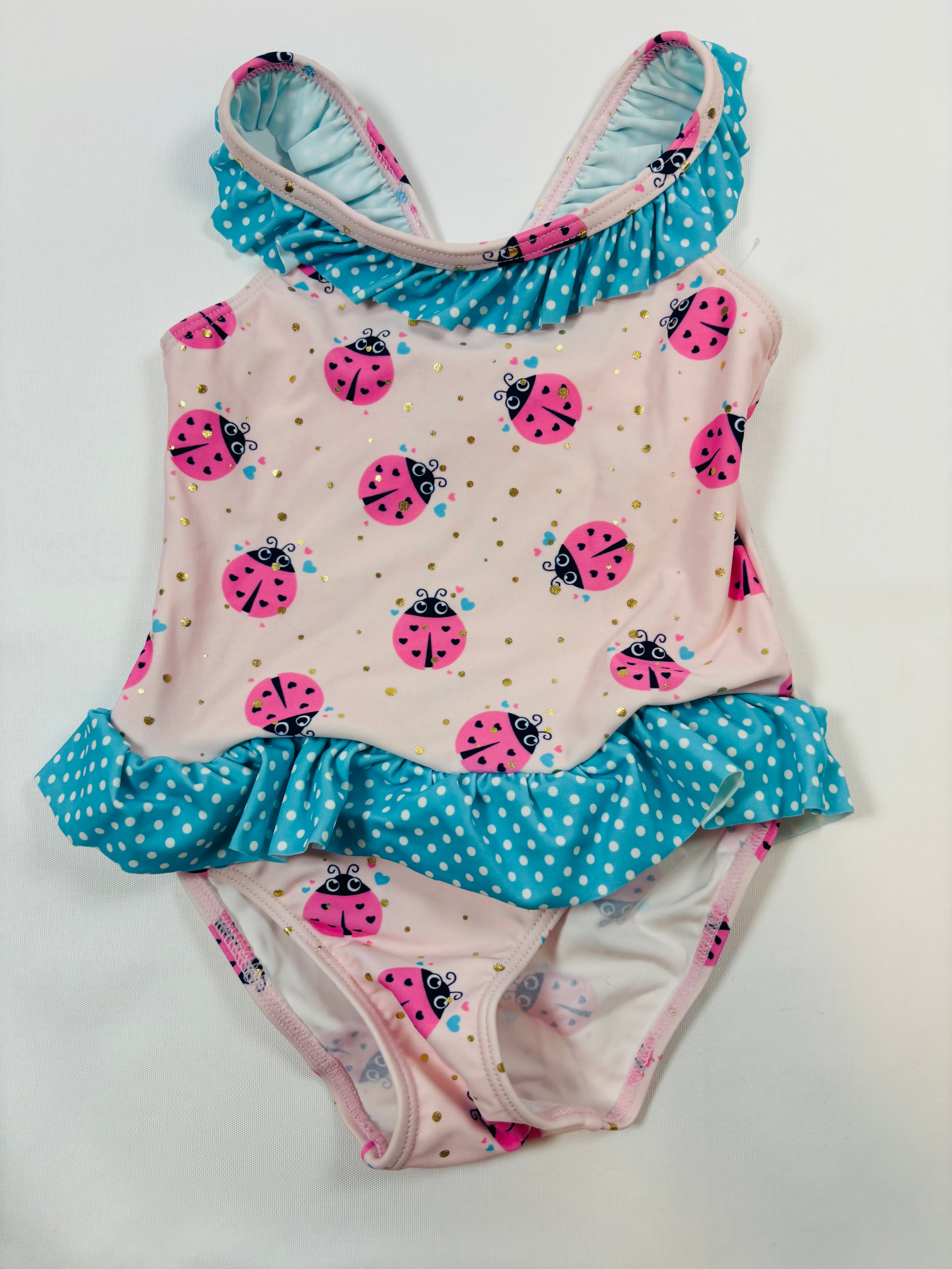 Maillot de bain rose motif coccinelle fille – taille 92
