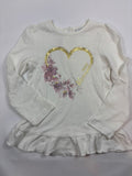 Sweat-shirt blanc motif cœur – Fagotti – Fille 92