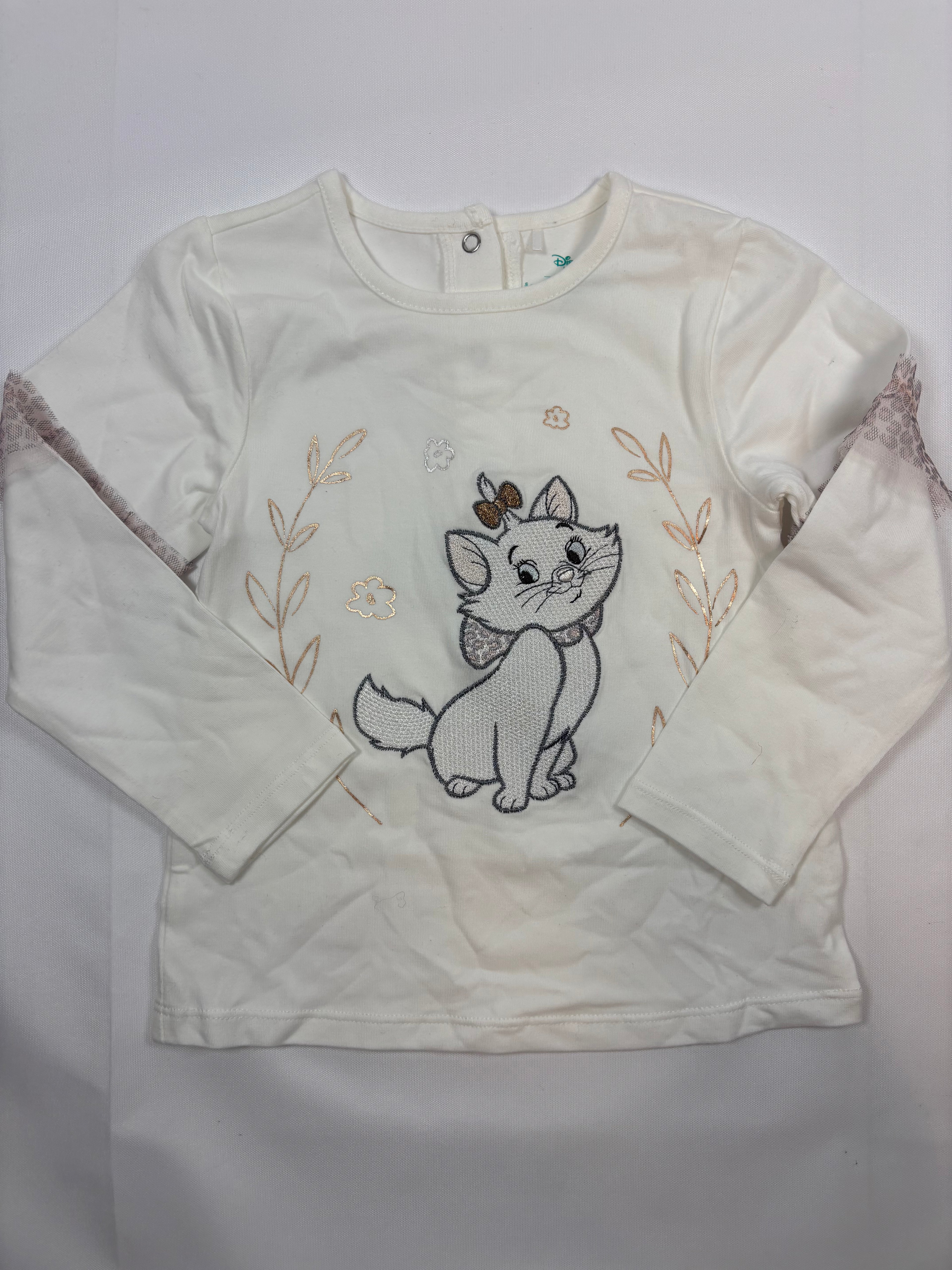 Sweat-shirt blanc motif Marie (Aristochats) – Orchestra – Fille 86