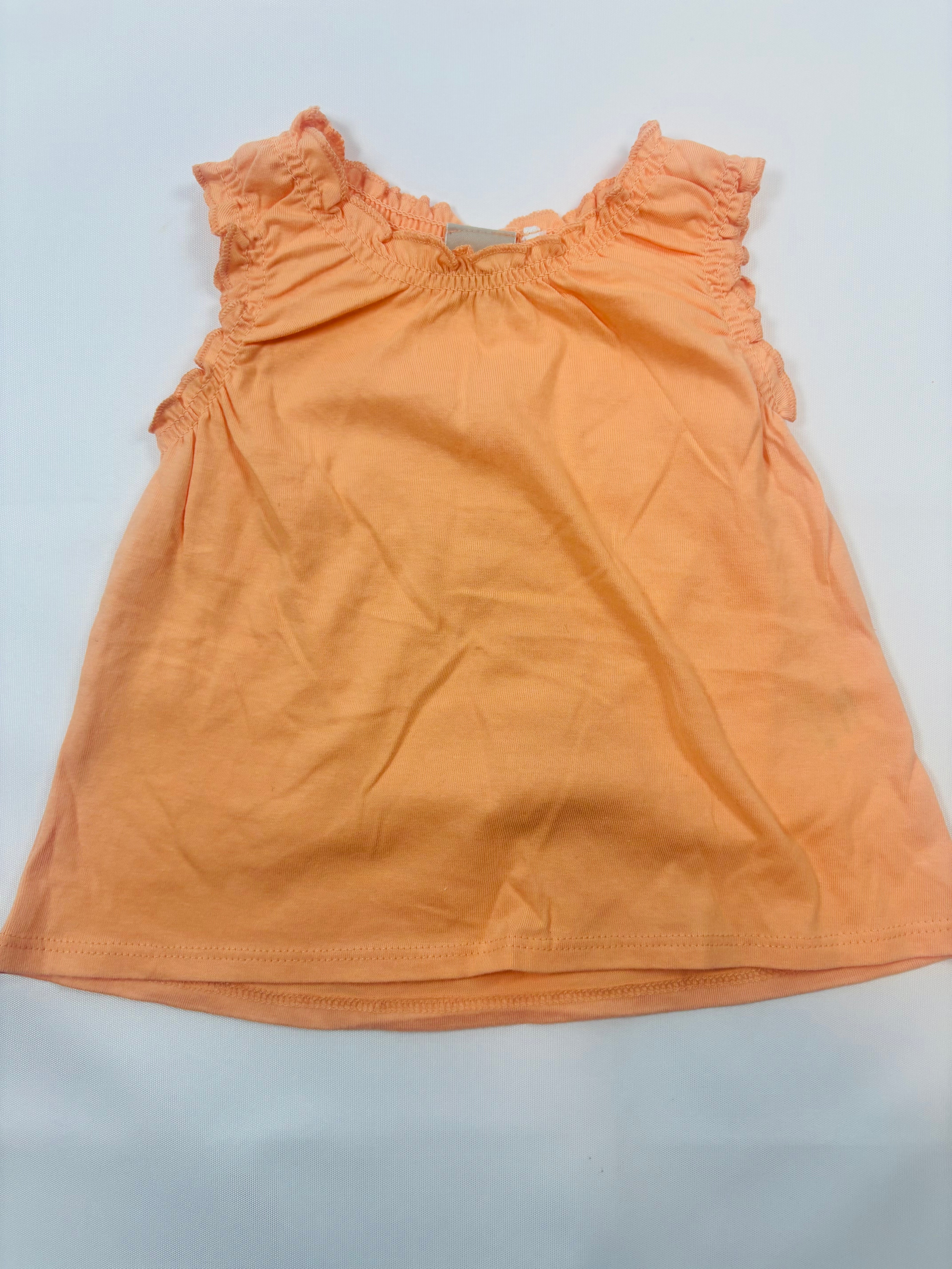 Débardeur corail uni fille Smile – Taille 68 (neuf)