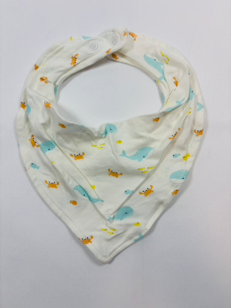 Bavoir blanc motif animaux de la mer unisexe - Smile