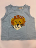 Débardeur bleu motif lion garçon – taille 62/68