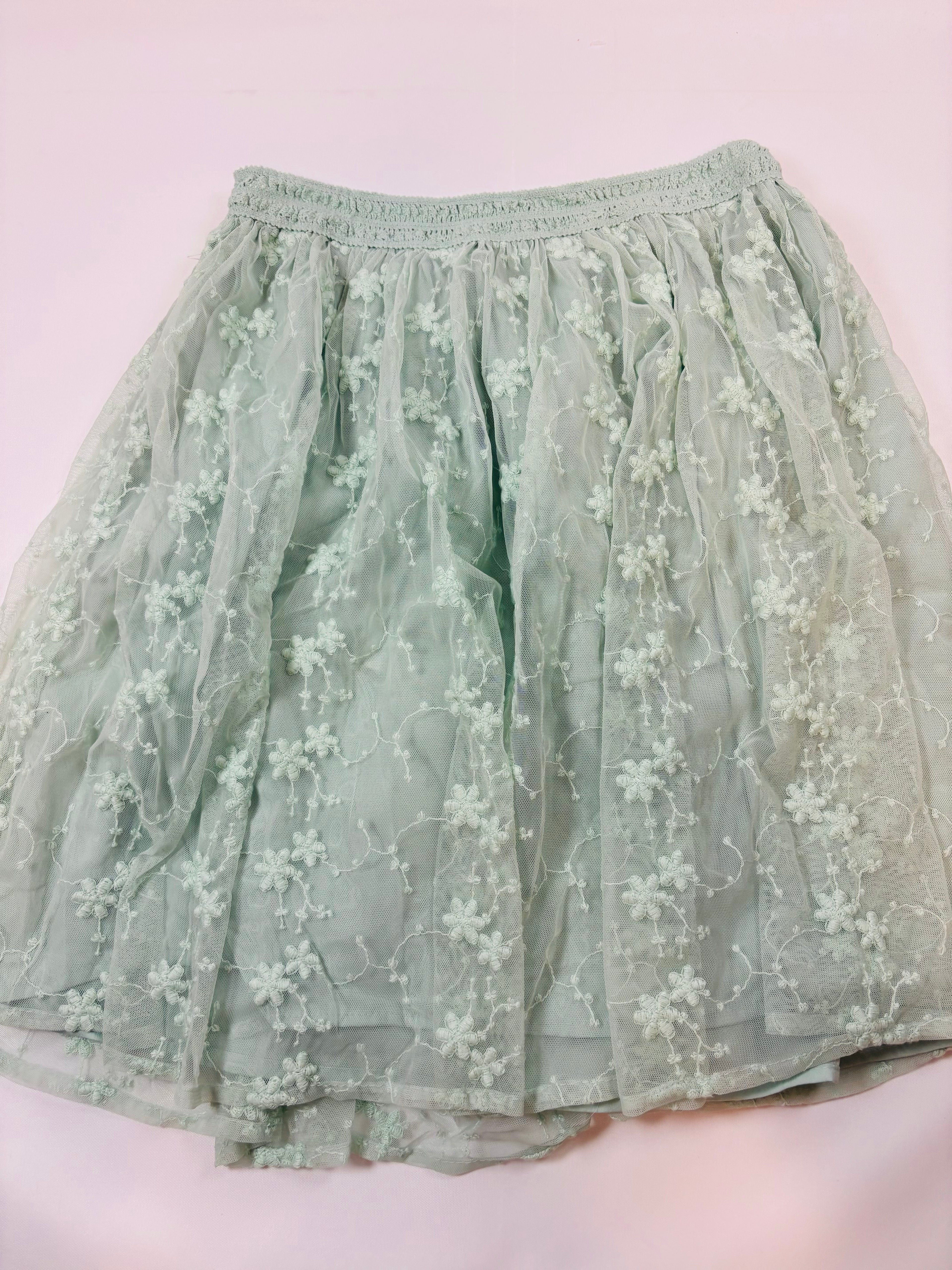 Jupe verte unie – Fille – 146-152