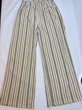 Pantalon Fin Rayé Beige et Noir – Fille – 146