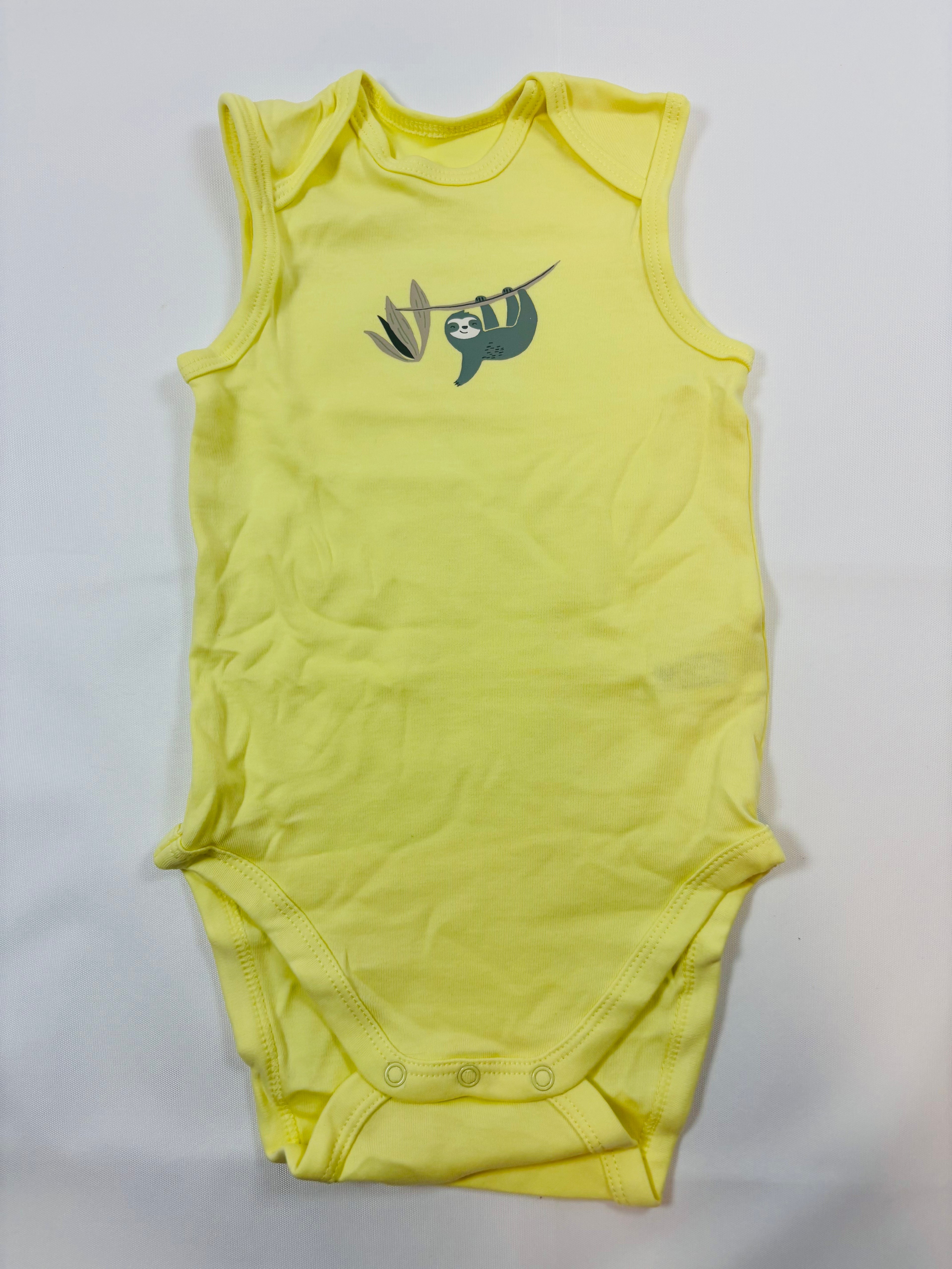 Body jaune motif paresseux garçon – taille 80