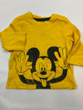 T-shirt manches longues jaune motif Mickey garçon – Orchestra – Taille 60