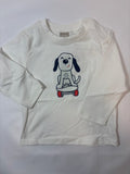 Sweat-shirt blanc motif chien Smile – Taille 74-80 garçon
