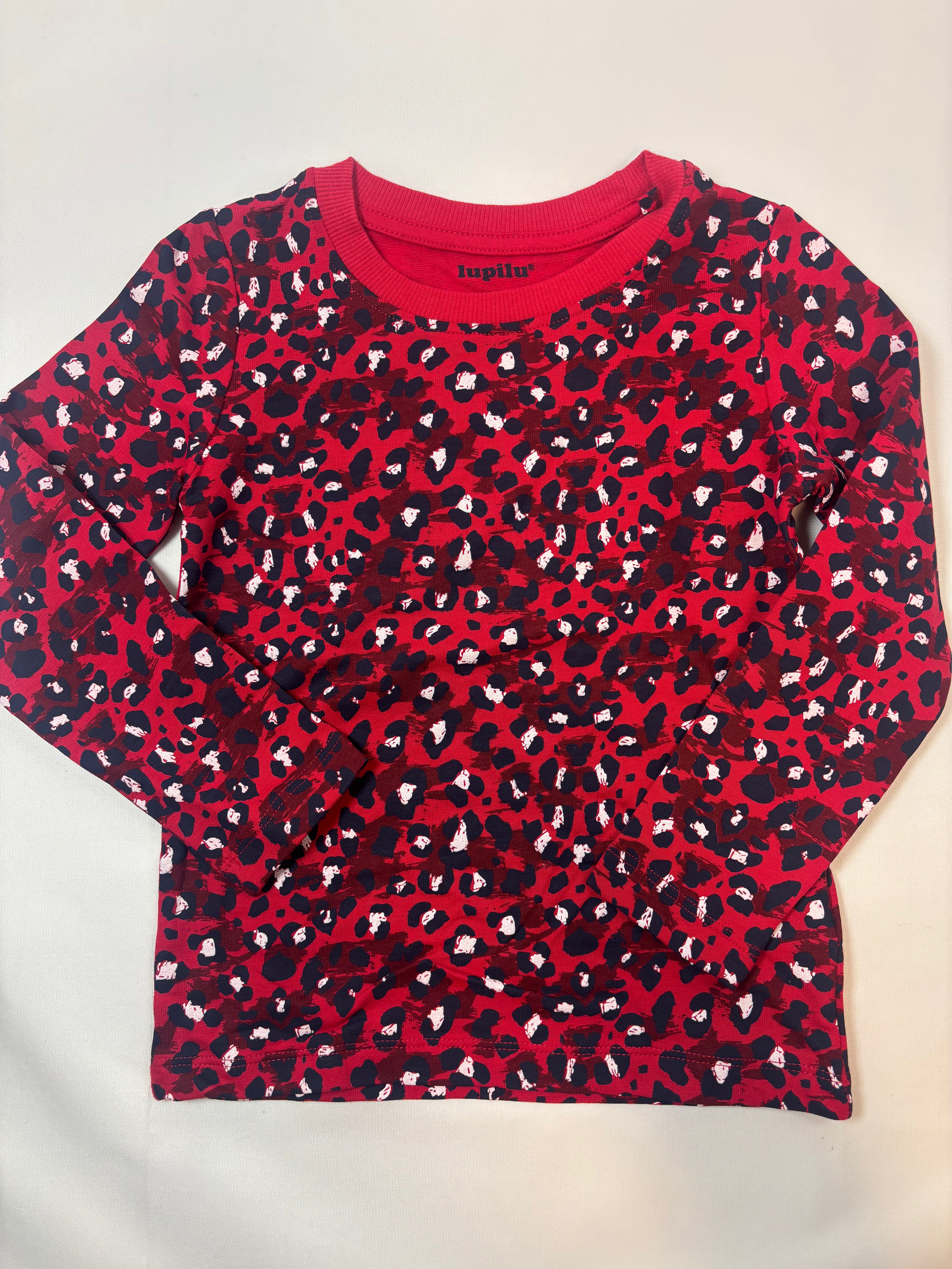 Sweat-shirt rouge et noir Lupilu fille – Taille 98/104