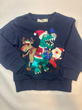 Pull bleu motif Noël – C&A – Garçon 98
