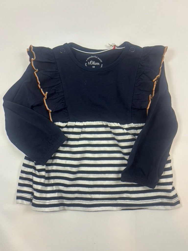 Sweat-shirt bleu rayé blanc – s.Oliver – Fille 68