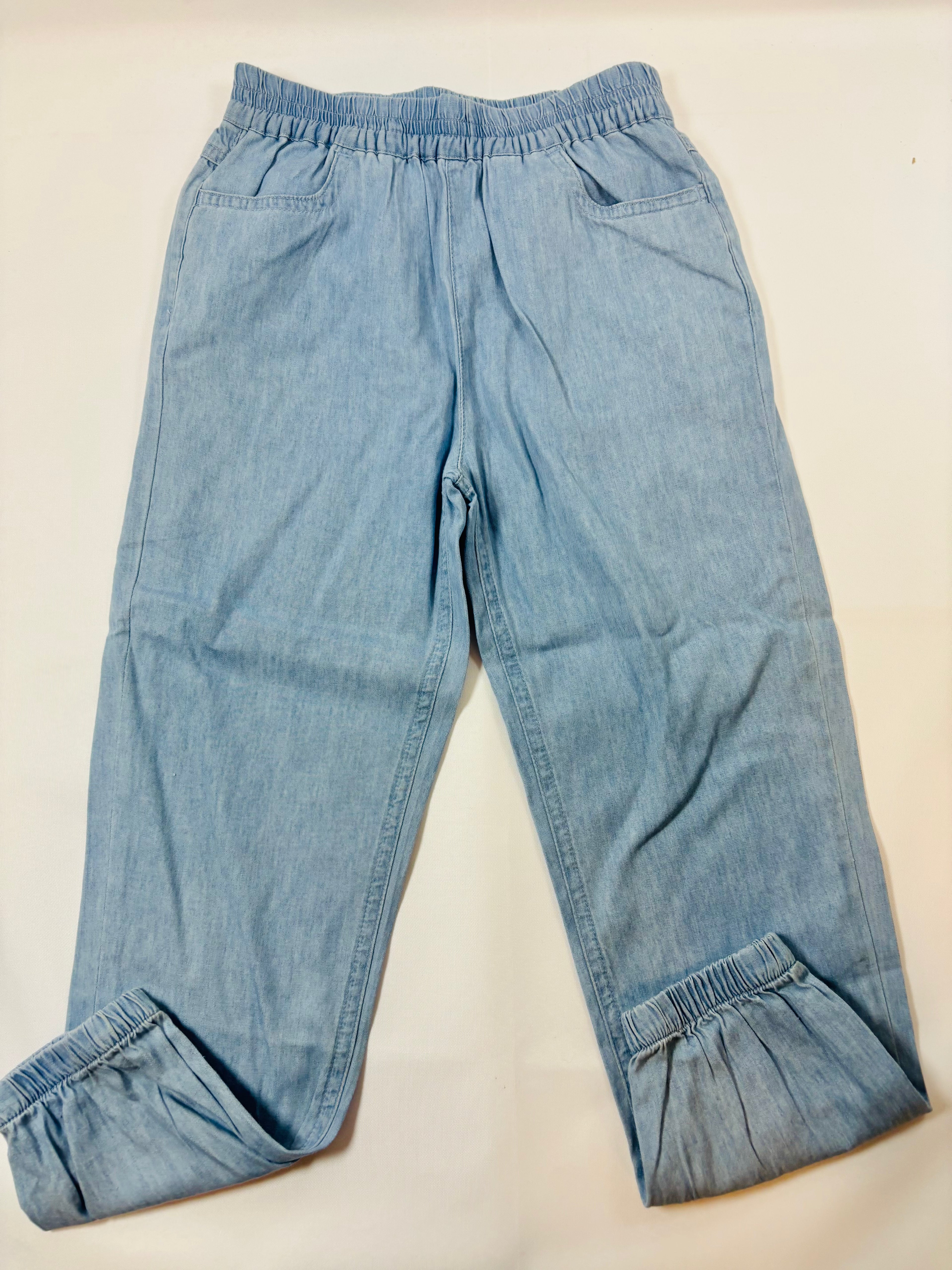 Pantalon léger bleu uni fille – taille 110