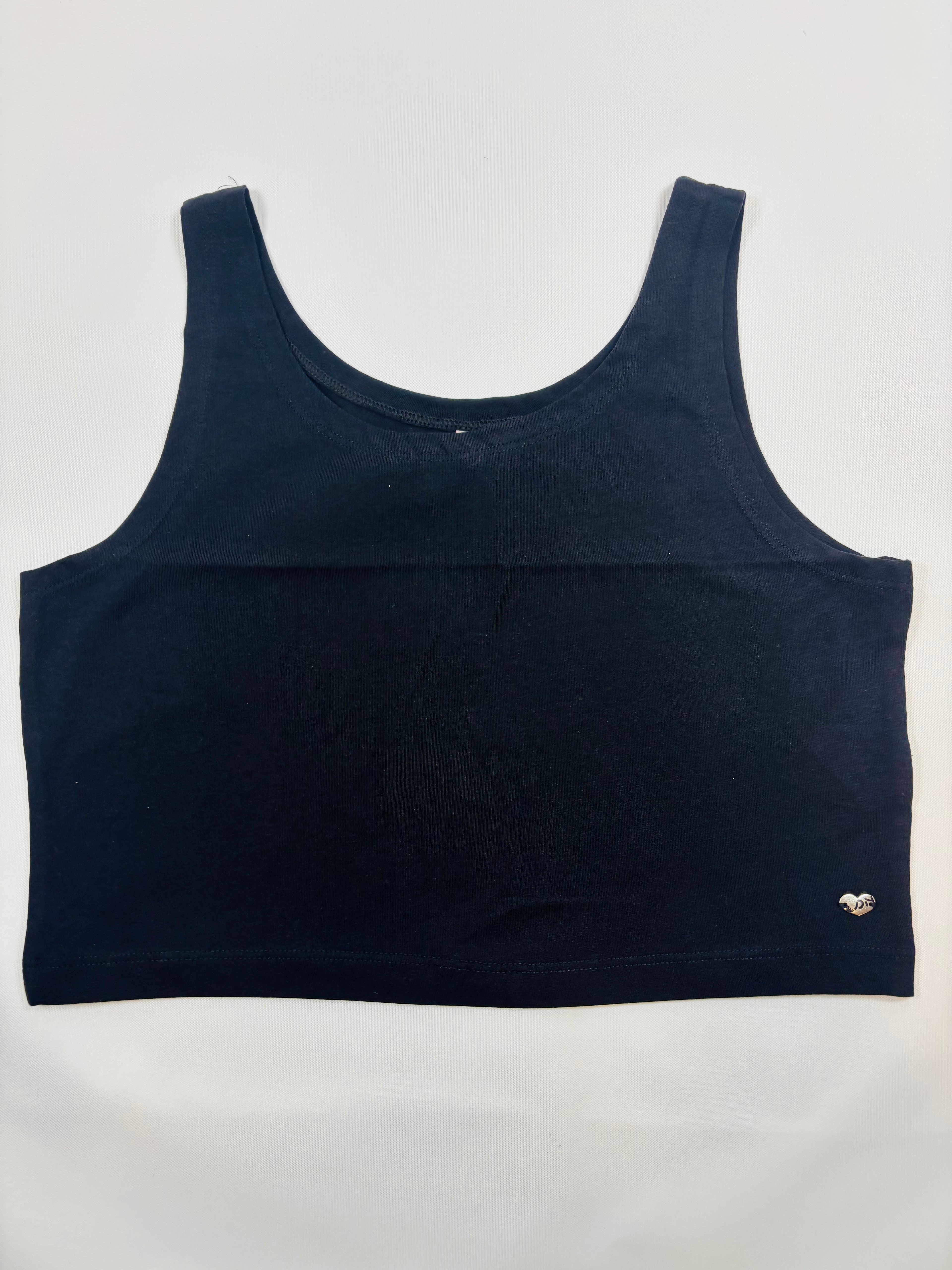 Débardeur style crop top noir fille Losan – Taille 176 (neuf)