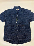 Chemise MC bleu foncé motifs blanc Losan – Garçon 128 (7-8 ans)