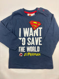 Sweat-shirt bleu foncé logo Superman Lupi Lu – Taille 92 garçon