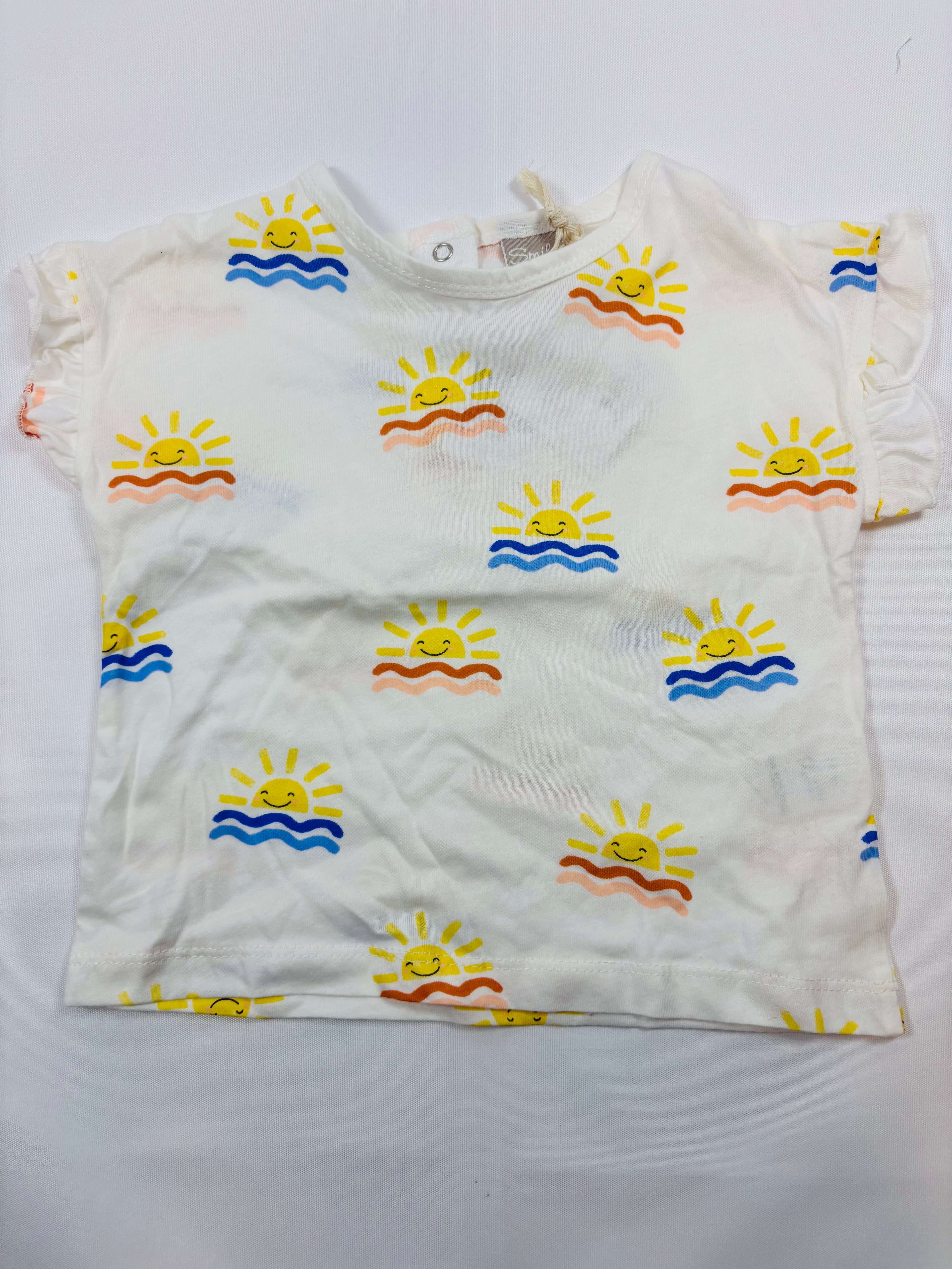 T-shirt blanc motif arc-en-ciel - Smile - 74