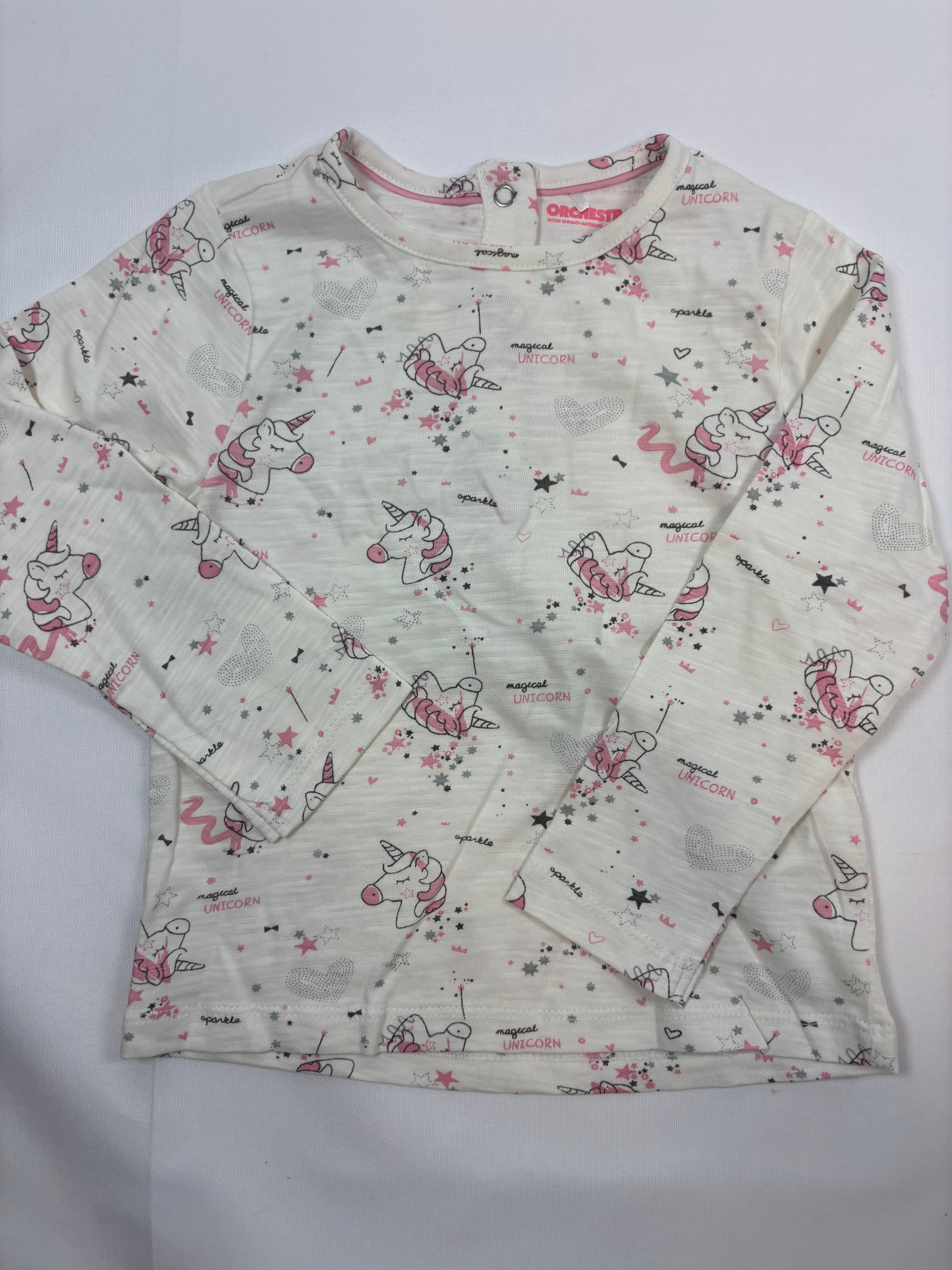 Sweat-shirt blanc motif lama – Orchestra – Fille 86