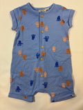 Combinaison courte bleue motif pieuvre garçon – taille 80