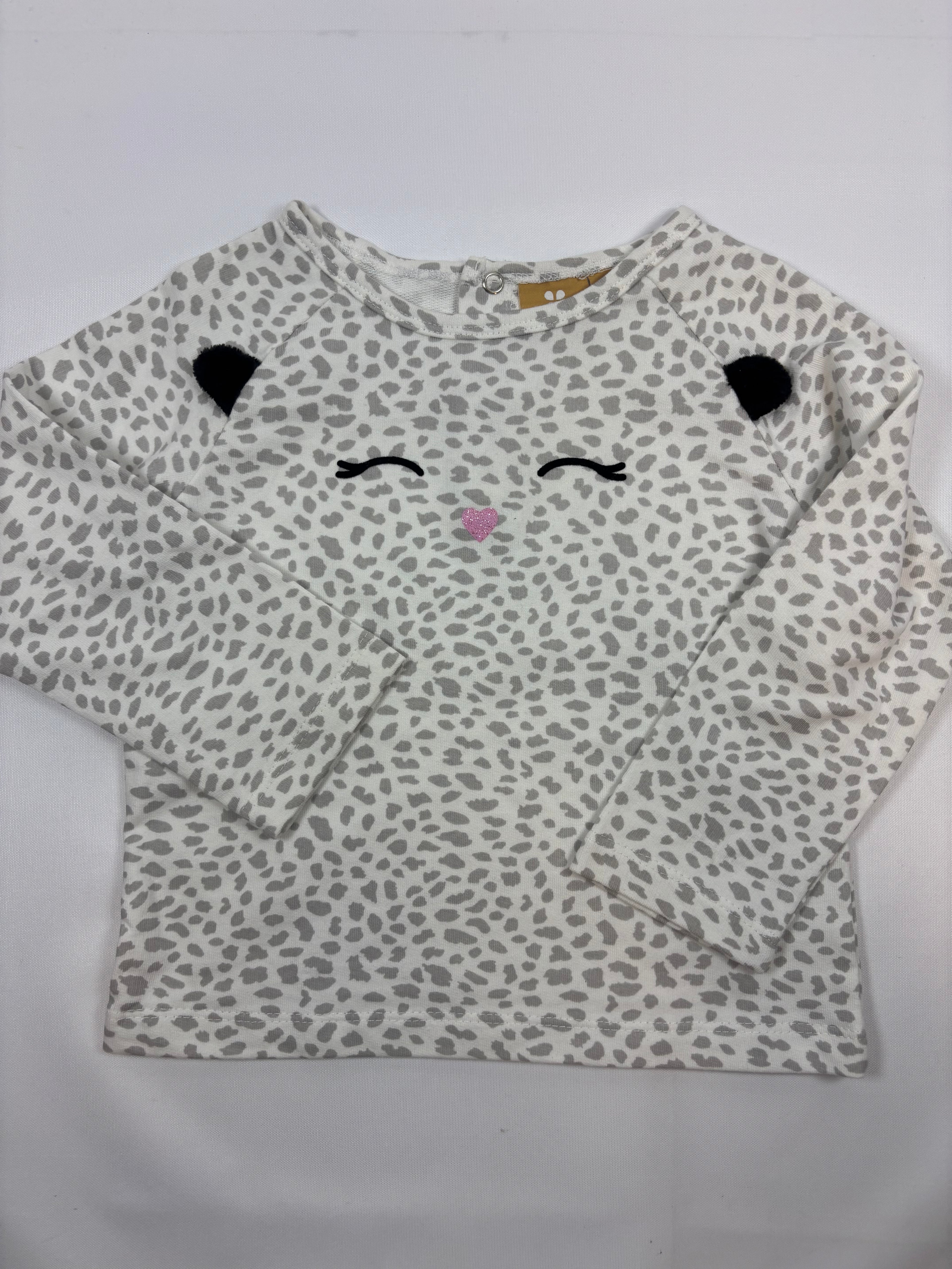 Sweat-shirt blanc imprimé léopard – Manor – Fille 92