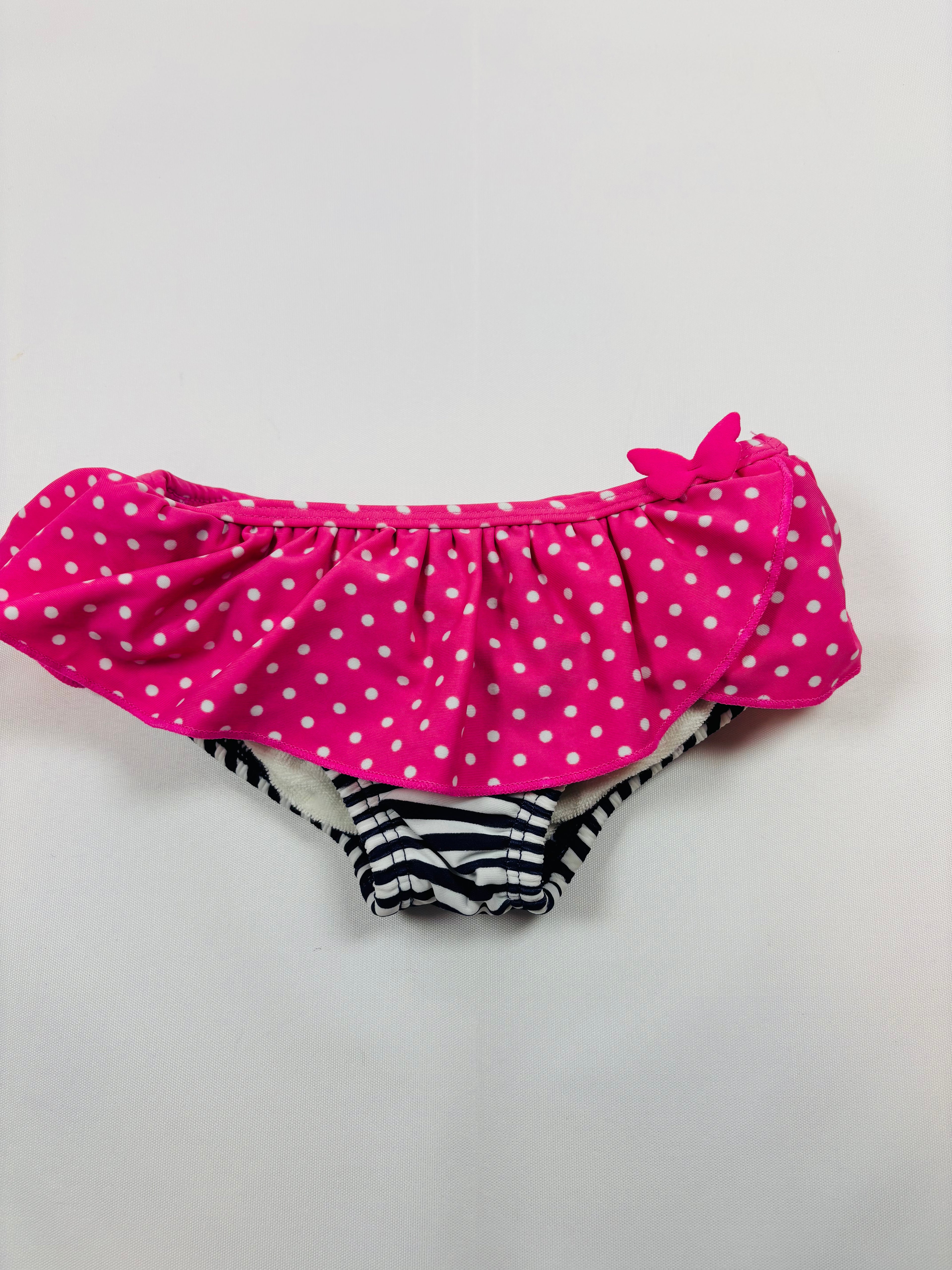 Bas de maillot de bain rose et blanc fille Migros – Taille 80