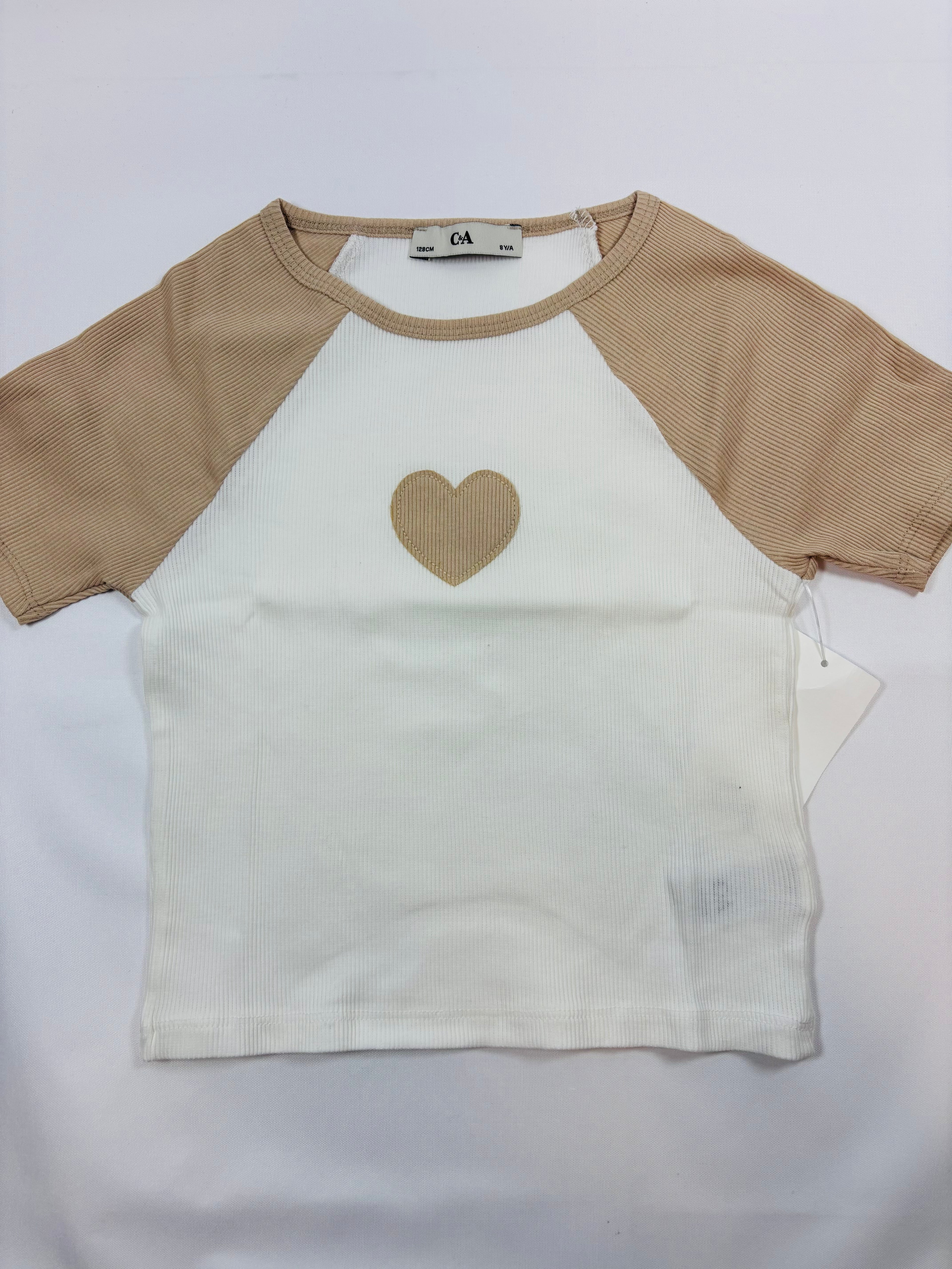 T-shirt beige C&A — Fille taille 128